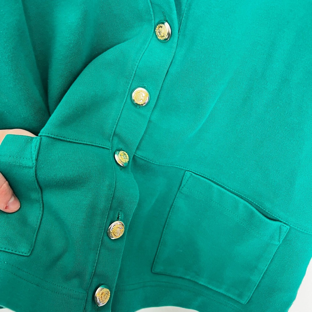 Talbots Vintage Cotton Cardigan Bundle Pink Green Gold Crest Button Front Medium - Picture 9 of 11